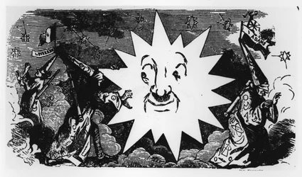 Karikatur der Entdeckung von Neptun, aus 